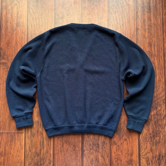 Vintage IZOD Golf Cardigan Sweater 90s Mens Large Navy Blue Embroidered Logo - Picture 11 of 16